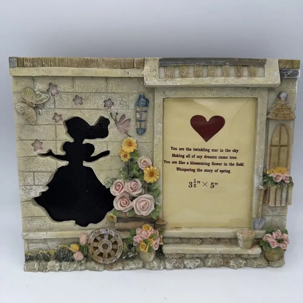 New 3D Floral Spring Butterfly Picture Photo Frame Roses Princess Girl Cottage